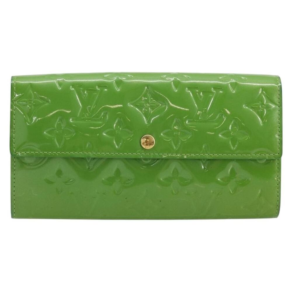Louis Vuitton Monogram Vernis Portefeuille Sarah Long Wallet Green